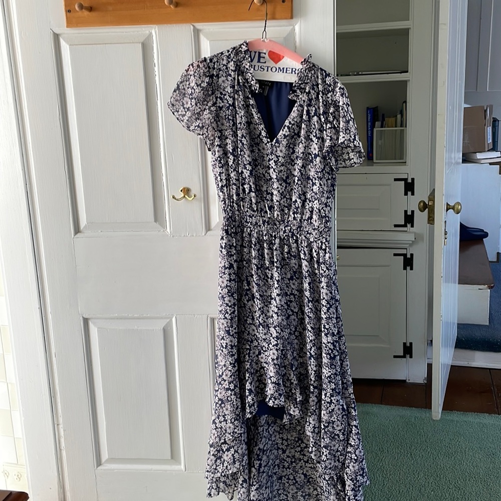 1 state long purple flower silk dress